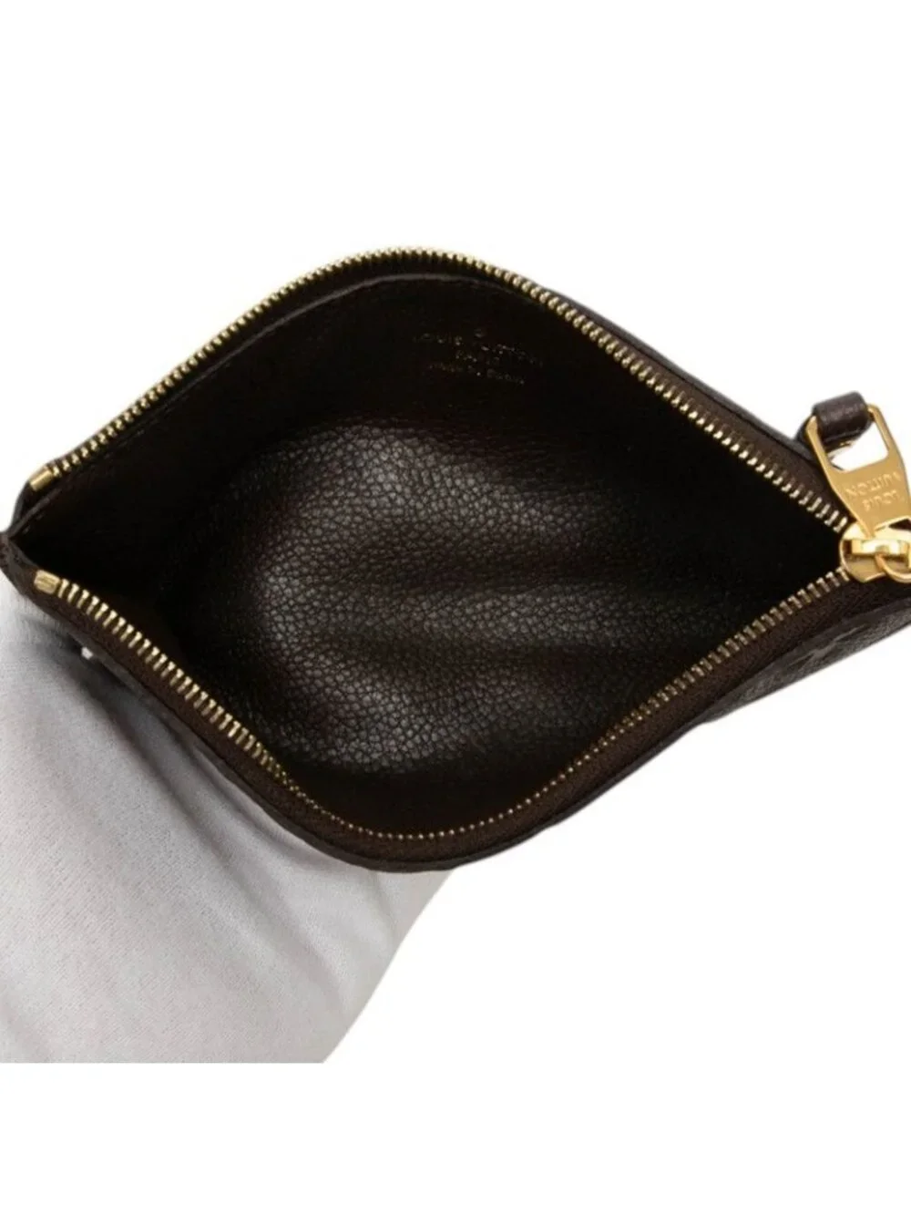 Louis Vuitton Monogram Empreinte Portefeuille Curies Coin Purse Pouch Brown